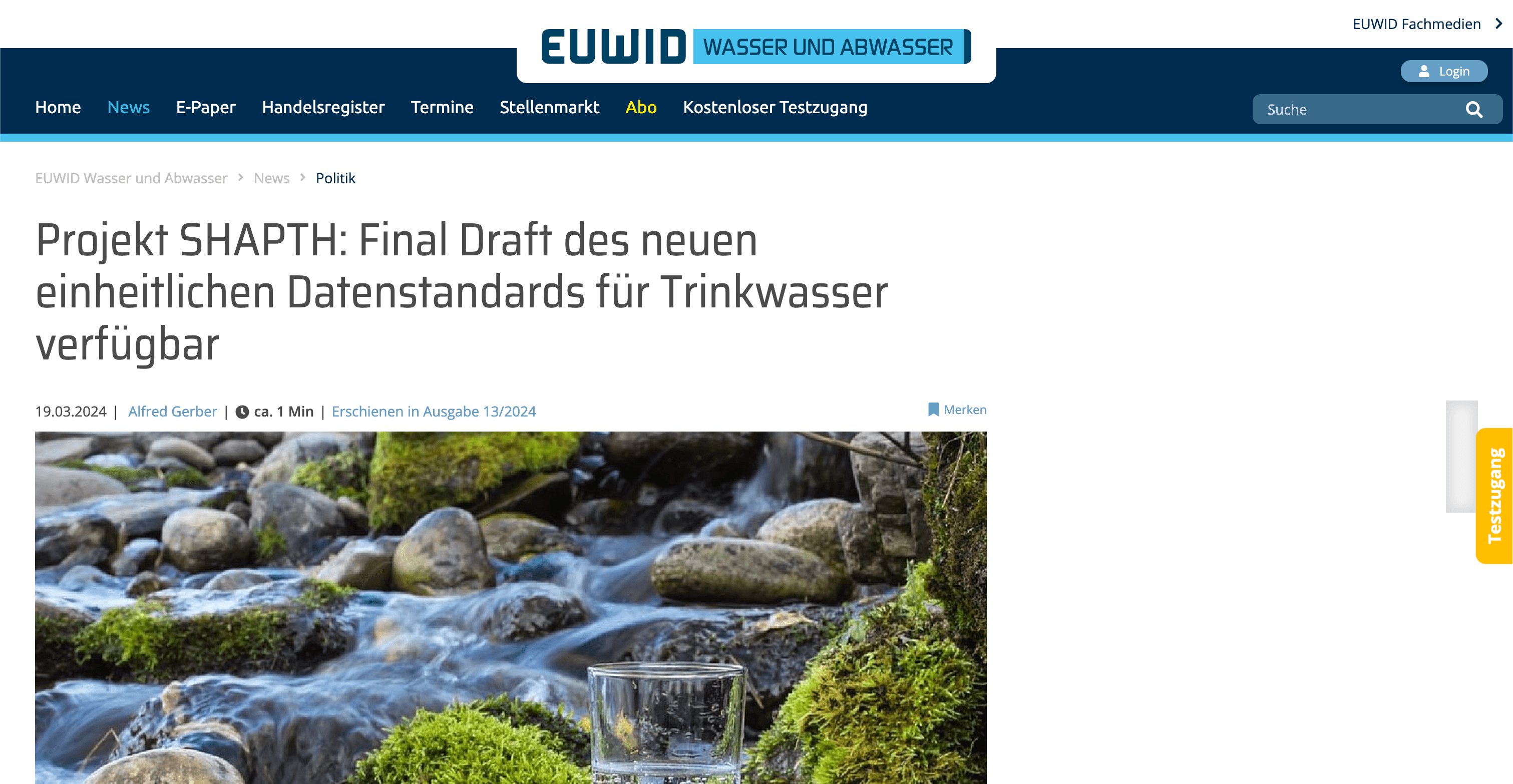 Projekt SHAPTH: Final Draft des neuen einheitlichen Datenstandards für Trinkwasser verfügbar (euwid-wasser.de)